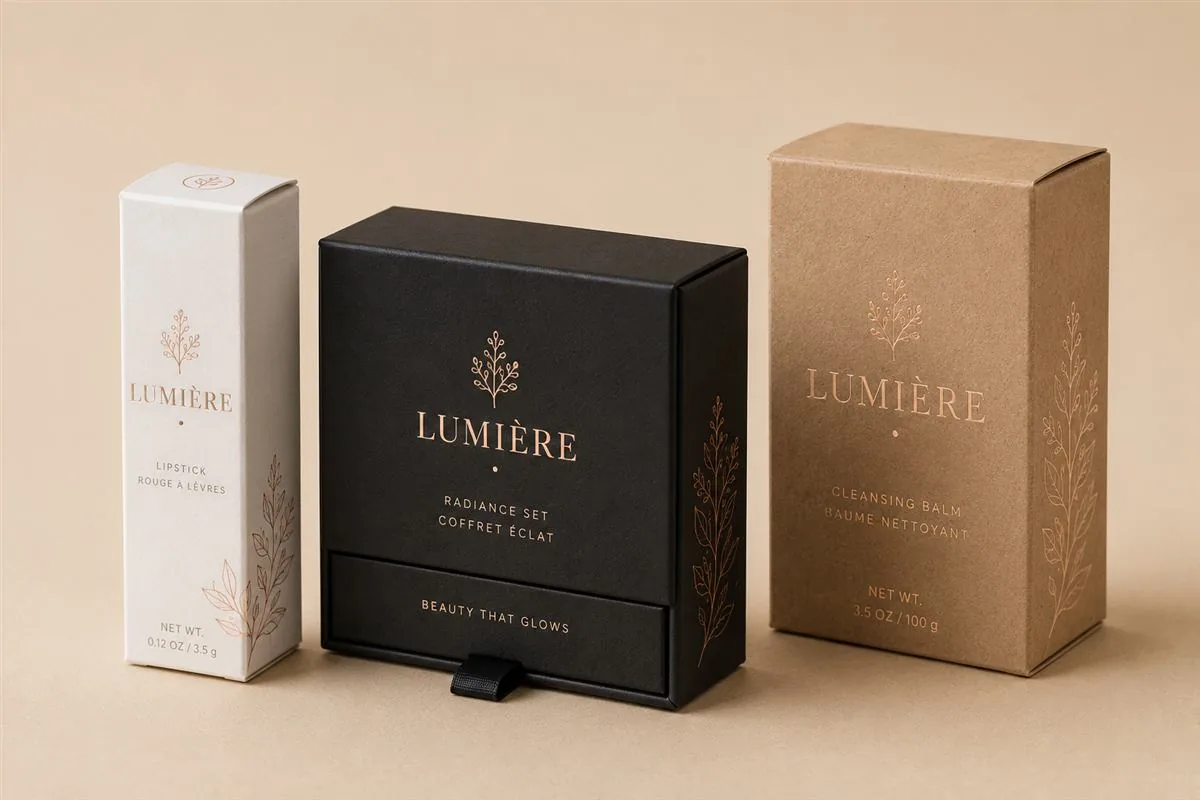 Kraft-Wrapped Cosmetic Box